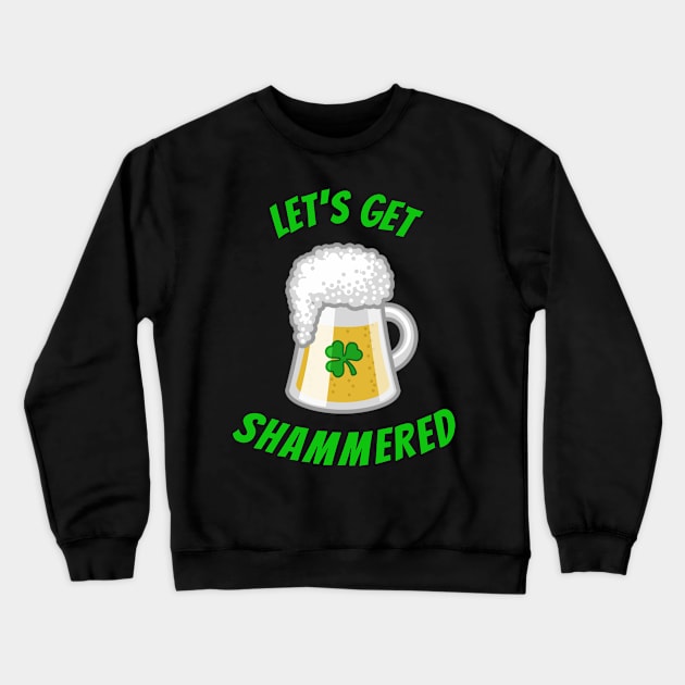 Funny Saint Patricks Day Shamrock and Beer Drinking tshirt Crewneck Sweatshirt by BansheeApps